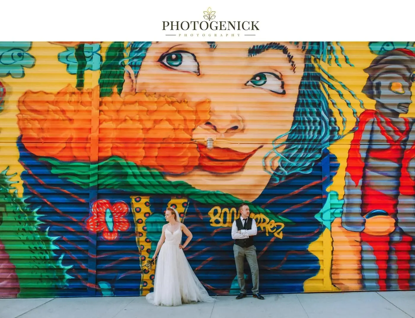 Keeley & Steve on their wedding day, photographed by Nick and Nic