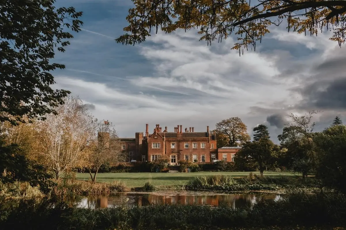 Melissa and James's autumn wedding at Hodsock Priory